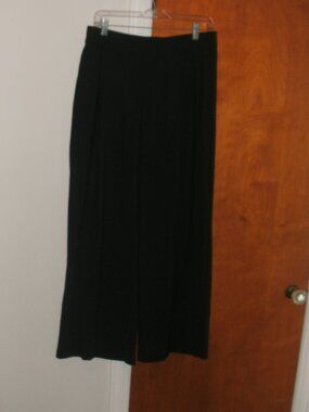 Athleta Pinnacle 472041-01 Black High Rise Trouser Wide Leg Pants Front Zip 10 P